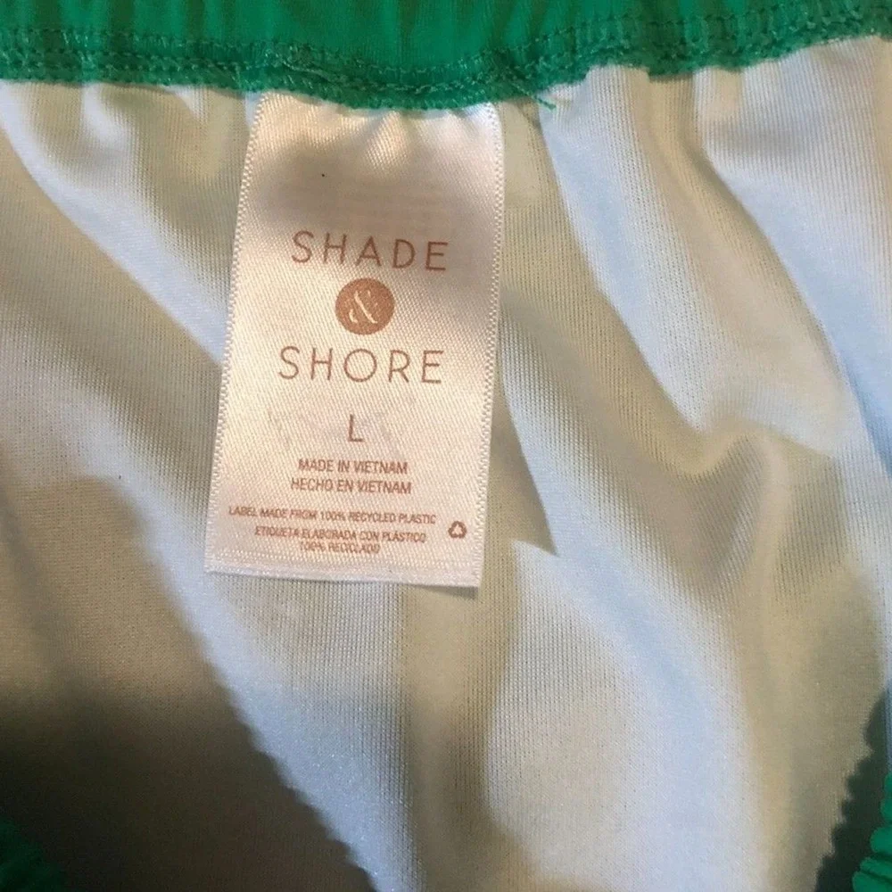 Shade & Shore Green High Leg Ruched Bikini Bottom Large Cheeky‎ Swimwear
